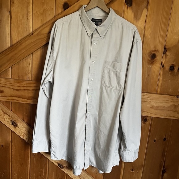 Croft & Barrow Men's XLT Beige Long‎ Sleeve Button Down Shirt 100% Cotton - Picture 2 of 9